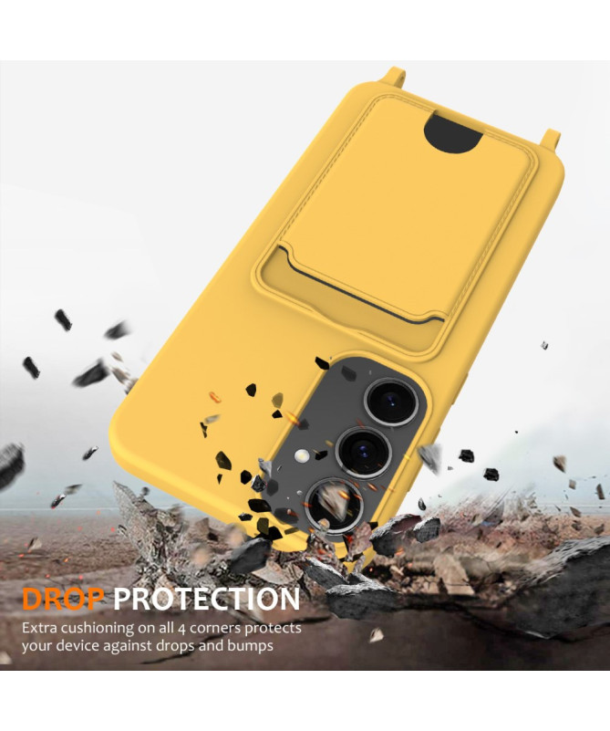Siliclassic - Coque Samsung Galaxy S25 à Cordon et Porte-carte
