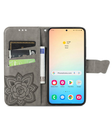 Housse Samsung Galaxy S25 Papillon Relief Gris Foncé - photo 6