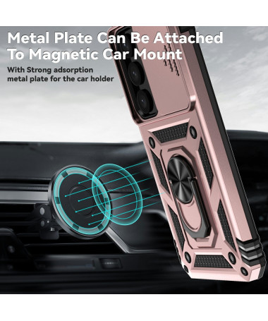 Coque Samsung Galaxy S25 Hybride Fonction Support et Cache Objectif Or Rose - photo 33