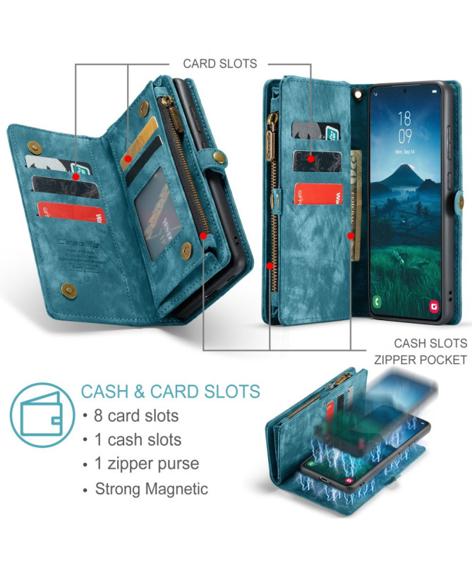 Housse Samsung Galaxy S25 008 Series - Porte-cartes avec poche zippée