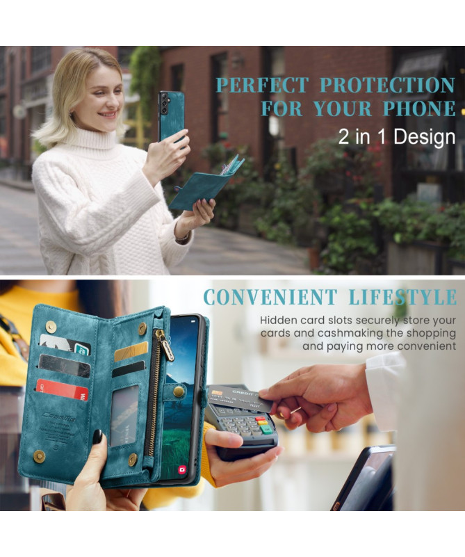 Housse Samsung Galaxy S25 008 Series - Porte-cartes avec poche zippée