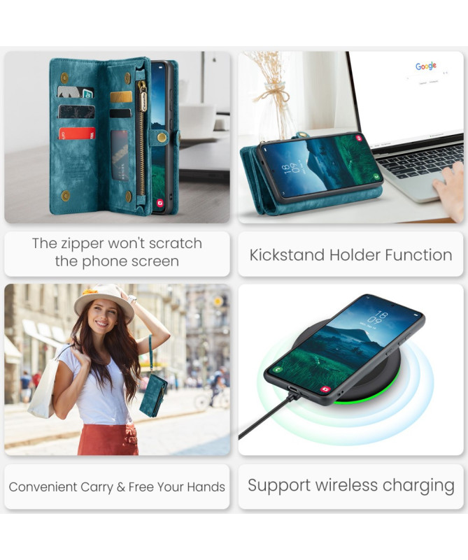 Housse Samsung Galaxy S25 008 Series - Porte-cartes avec poche zippée