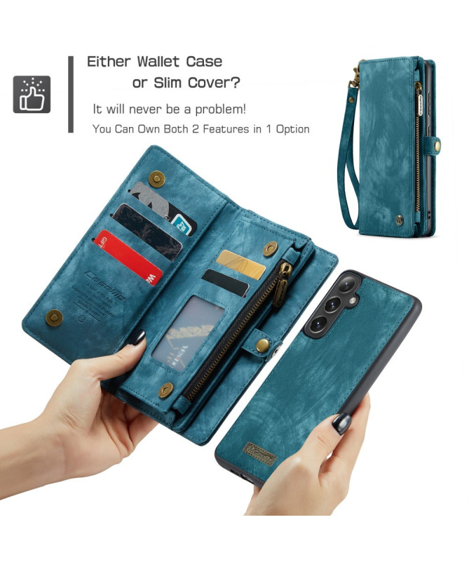 Housse Samsung Galaxy S25 008 Series - Porte-cartes avec poche zippée