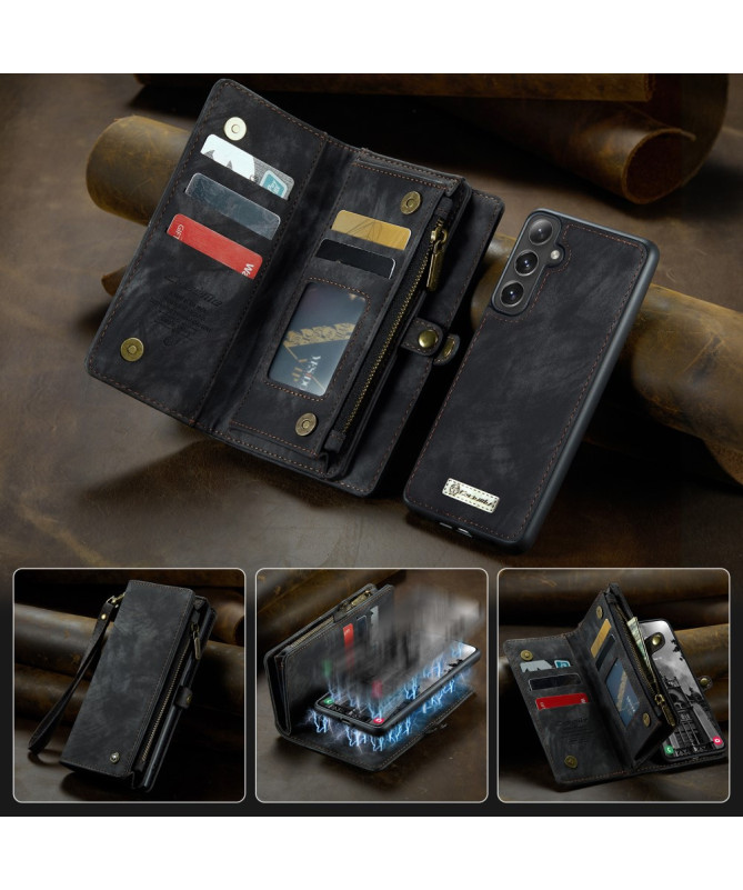 Housse Samsung Galaxy S25 008 Series - Porte-cartes avec poche zippée