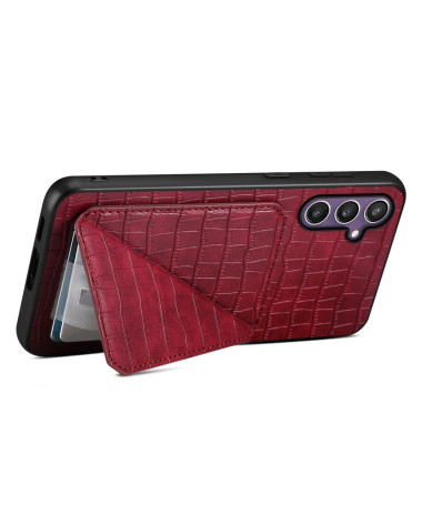 Coque Samsung Galaxy S25 Croco Cards Rouge foncé - photo 11