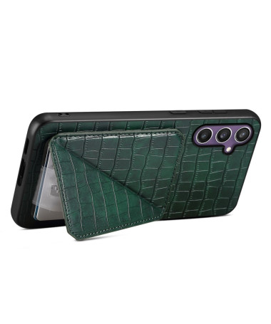 Coque Samsung Galaxy S25 Croco Cards Vert foncé - photo 16