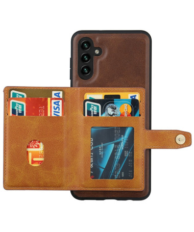 Coque Samsung Galaxy S25 effet cuir portefeuille Marron - photo 2
