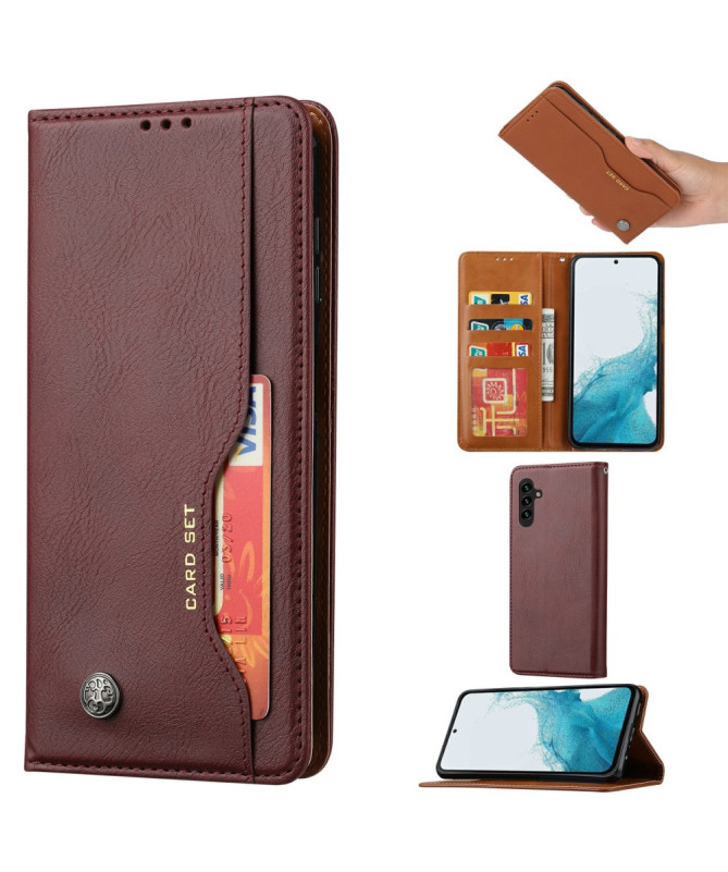 Housse Samsung Galaxy S25 en simili cuir stand case