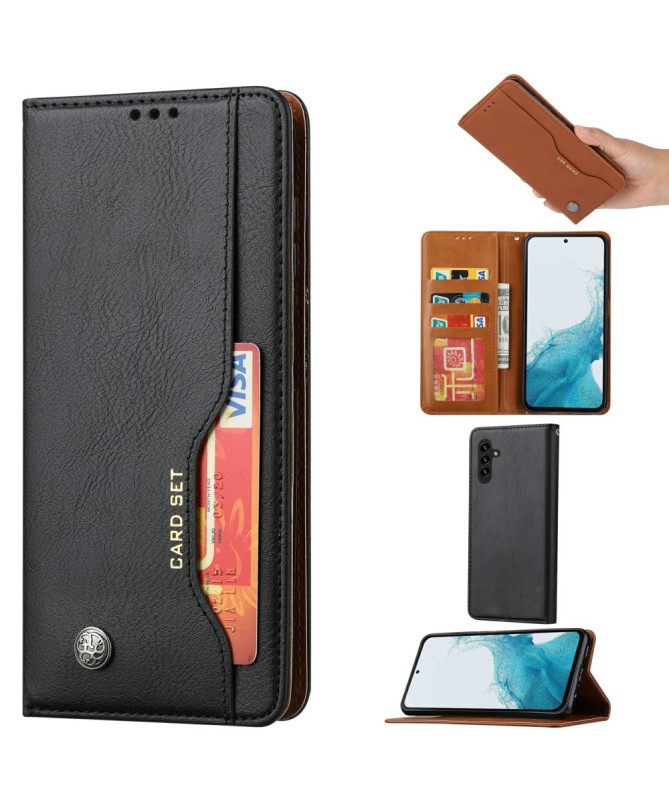 Housse Samsung Galaxy S25 en simili cuir stand case