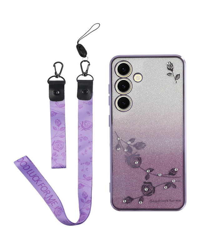 Coque Samsung Galaxy S25 Glamour Glitz avec Sangle