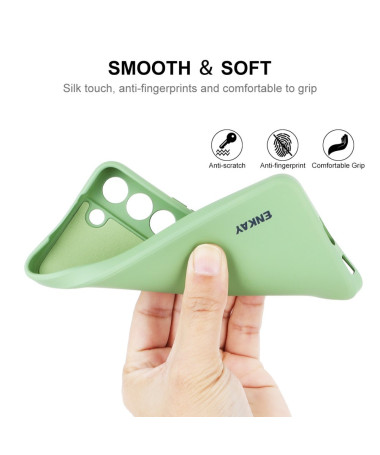 Coque Samsung Galaxy S25 ENKAY silicone liquide Vert clair - photo 13