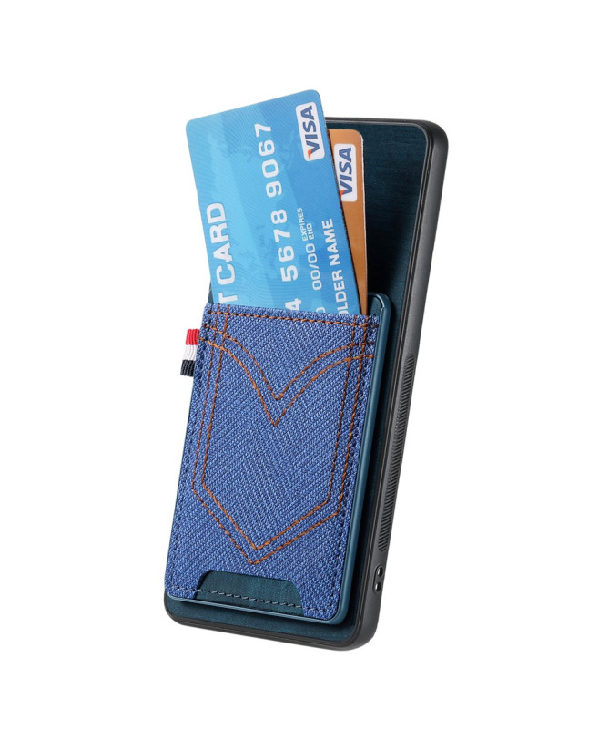 Coque Xiaomi Redmi Note 14 Pro Plus Texturée Denim Porte-cartes