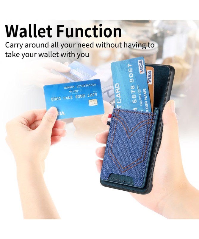 Coque Xiaomi Redmi Note 14 Pro Plus Texturée Denim Porte-cartes