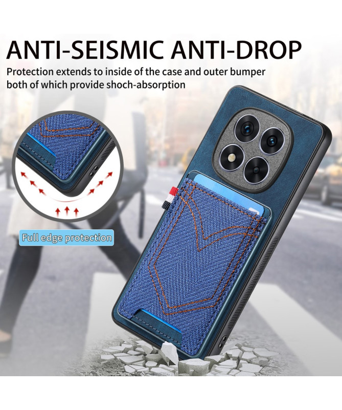 Coque Xiaomi Redmi Note 14 Pro Plus Texturée Denim Porte-cartes