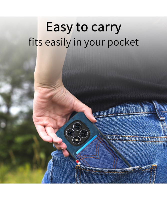 Coque Xiaomi Redmi Note 14 Pro Plus Texturée Denim Porte-cartes