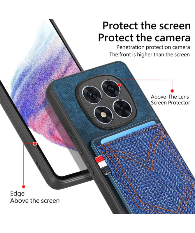 Coque Xiaomi Redmi Note 14 Pro Plus Texturée Denim Porte-cartes
