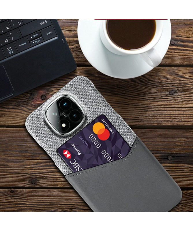 TÄCKA - Coque Xiaomi Redmi Note 14 Pro Plus Texture Tissu et Porte-car