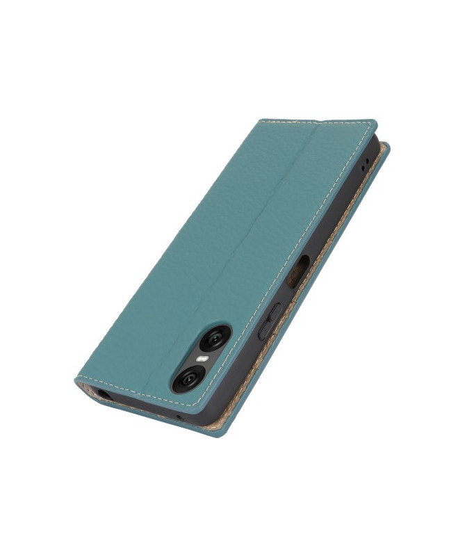 Housse Sony Xperia 10 VI en Cuir Véritable avec Porte-Cartes