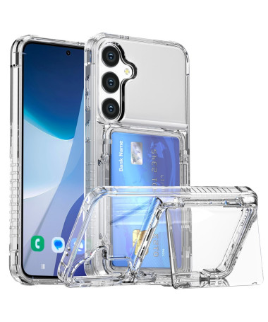 Crystalvault - Coque Samsung Galaxy S25 Plus transparente avec porte-cartes